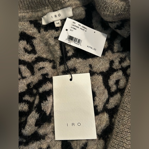 NWT IRO Beautiful Leopard Patterned Cardigan in Black and Gray Size M - Picture 5 of 7